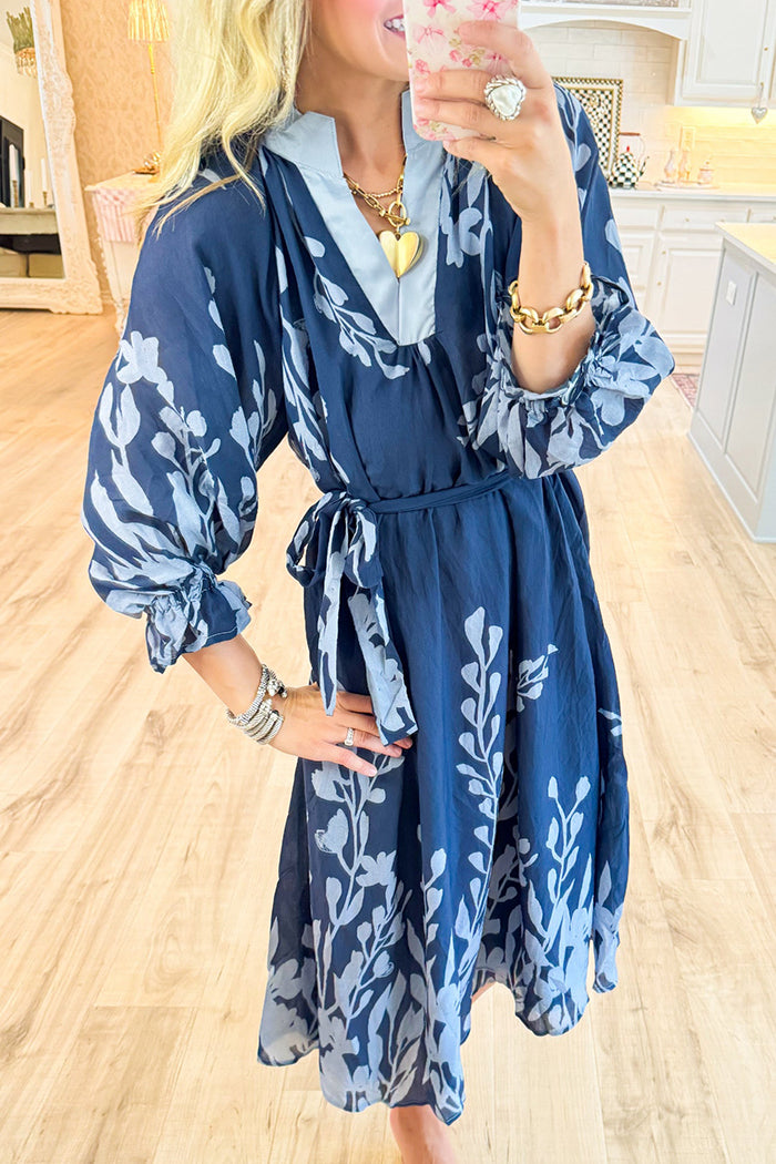 Ruffle Cuff Sleeve Pocket Dress