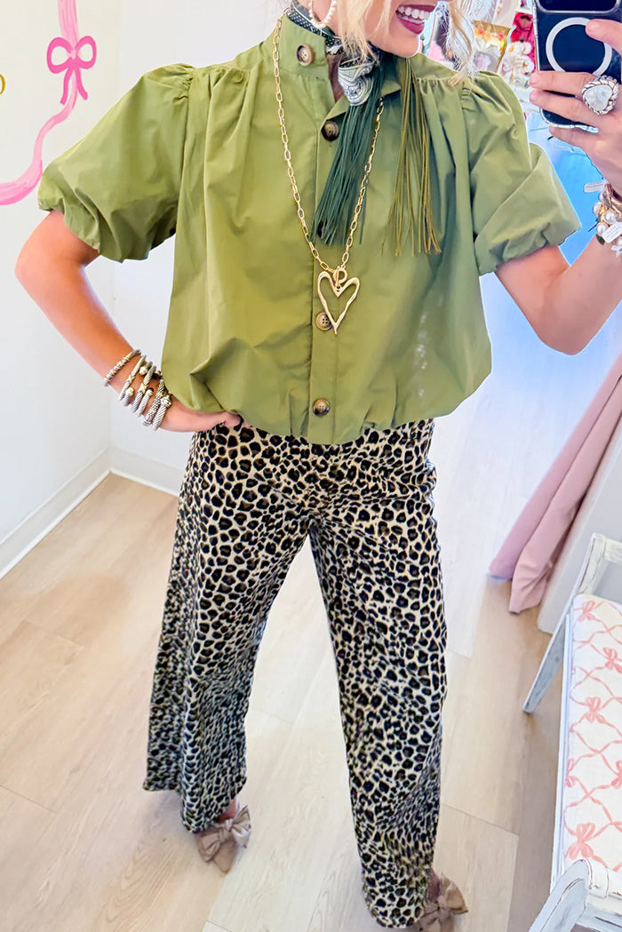 Puff Sleeve Bubble Hem Top