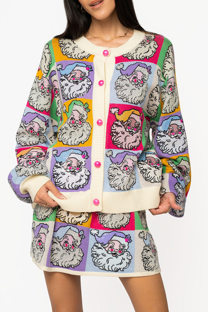 Pastel Colorblock Santa Knit Set