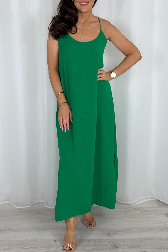 Casual Spaghetti Strap Maxi Dress
