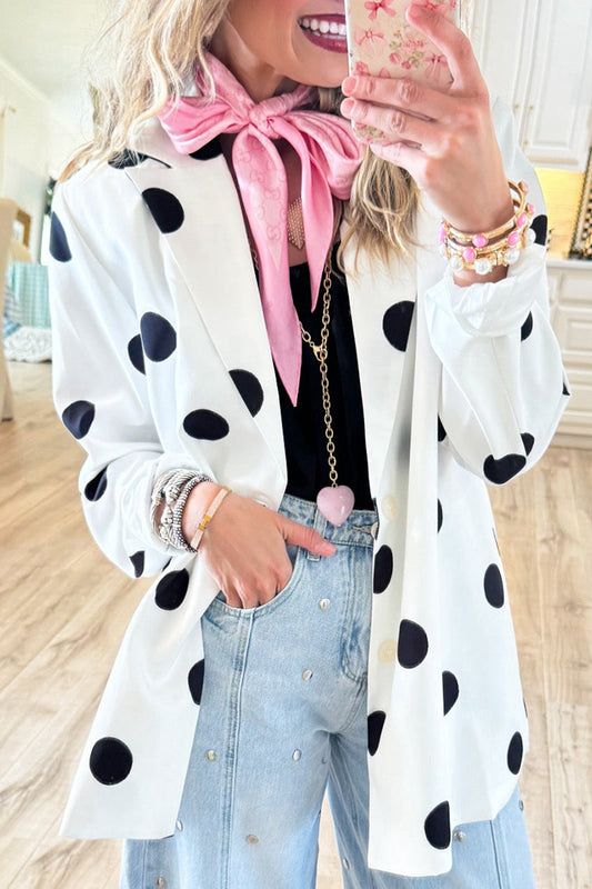 Polka Dot Long Sleeve Jacket