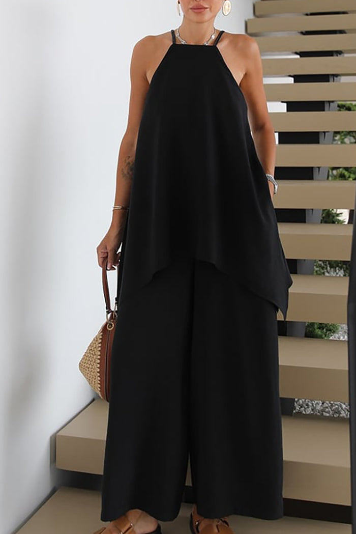 Spaghetti Strap Pocket Jumpsuit