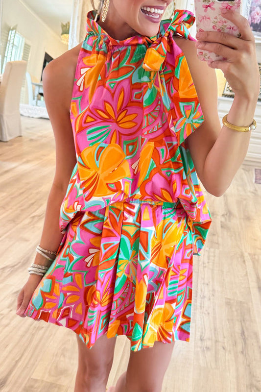 Casual Neck Tie Sleeveless Top