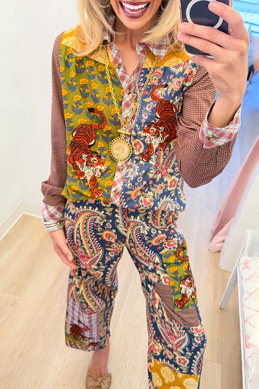 Floral Tiger Patch Button Set