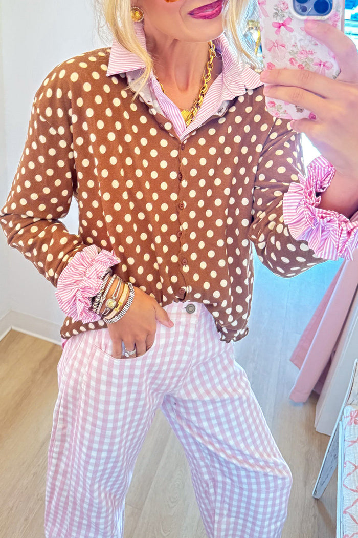 Long Sleeve Polka Dot Top