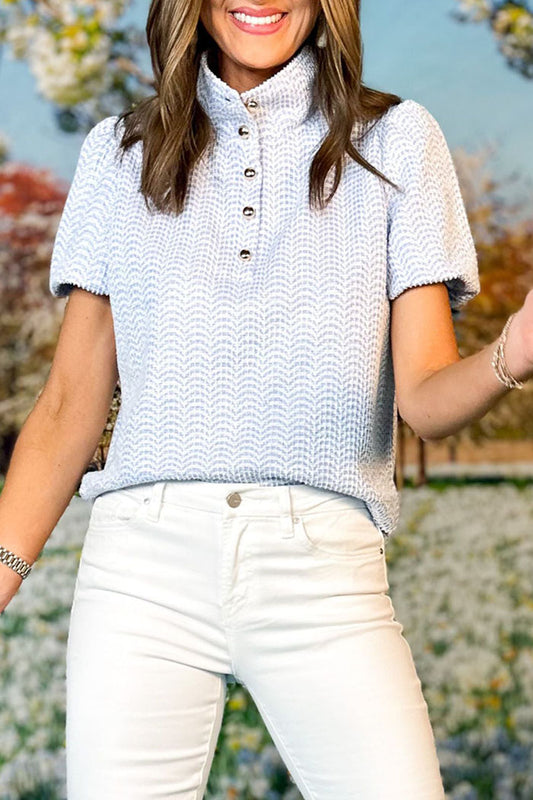 Solid Puff Short Sleeve Top