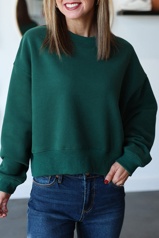 Oversized Round Neck Batwing Sleeve Sweatshirt