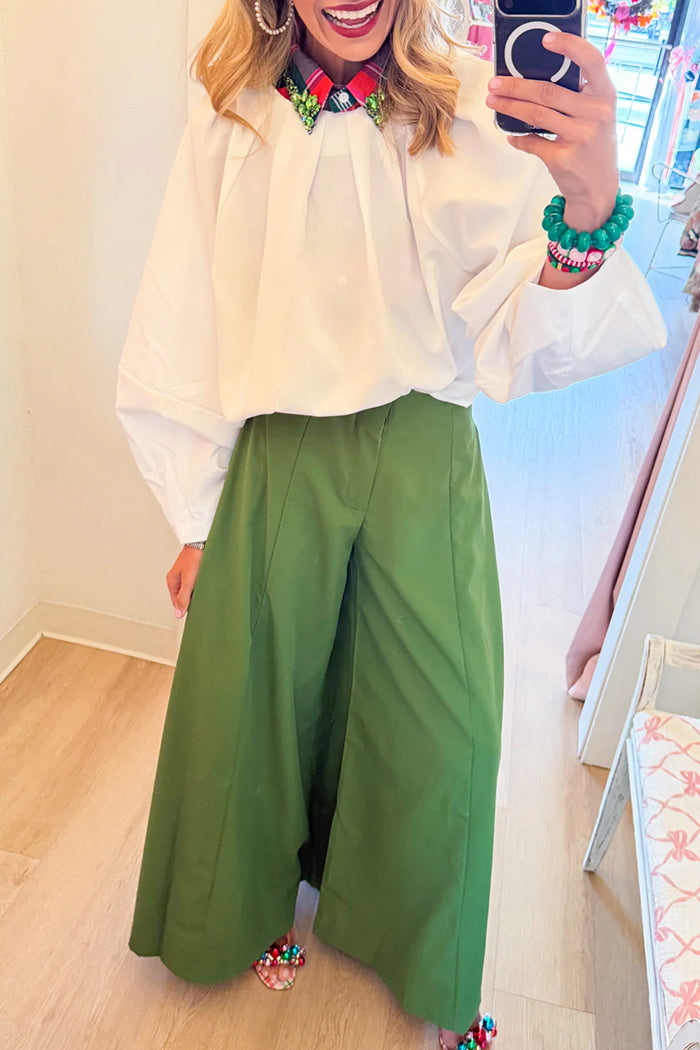 Green  A Line Palazzo Pants