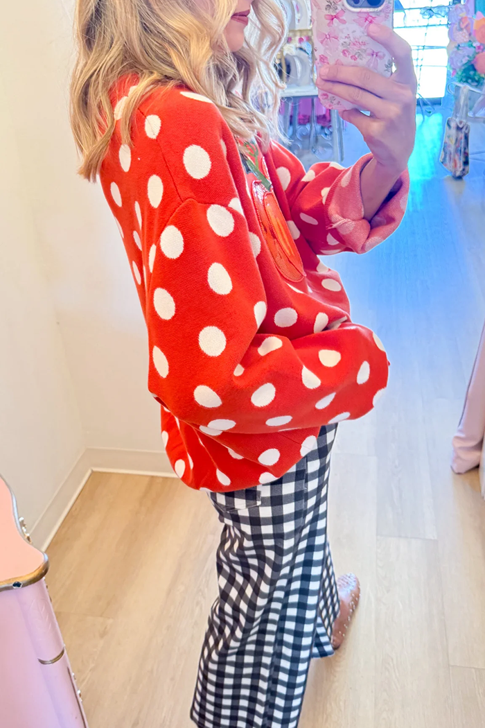 Pumpkin Polka Dot Sweater