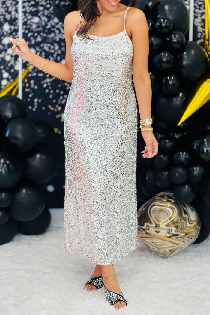 Glam Sequin Slip Party Dress