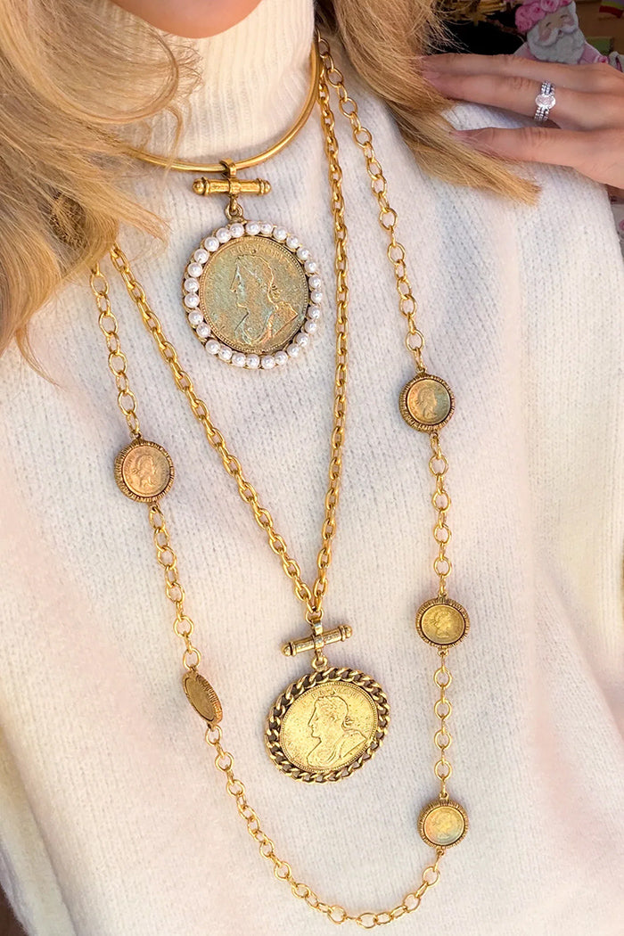 Gold Coin Layering Necklace