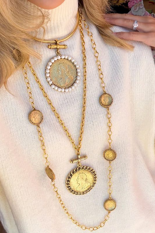 Gold Coin Layering Necklace