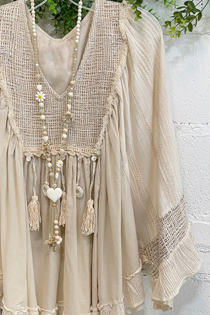 Boho Ruffle Bell Sleeve Peplum Top