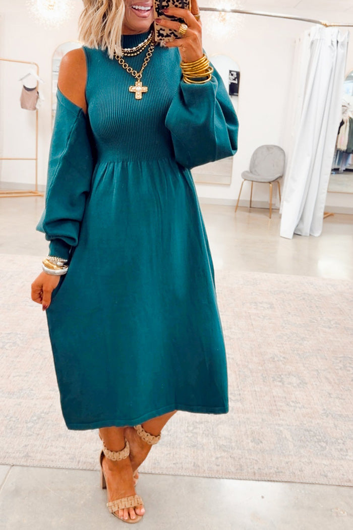 Cold Shoulder Knit Dress Set