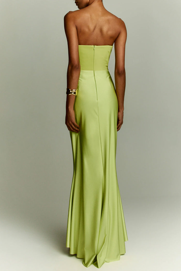 Ruched Strapless Mermaid Maxi Dress