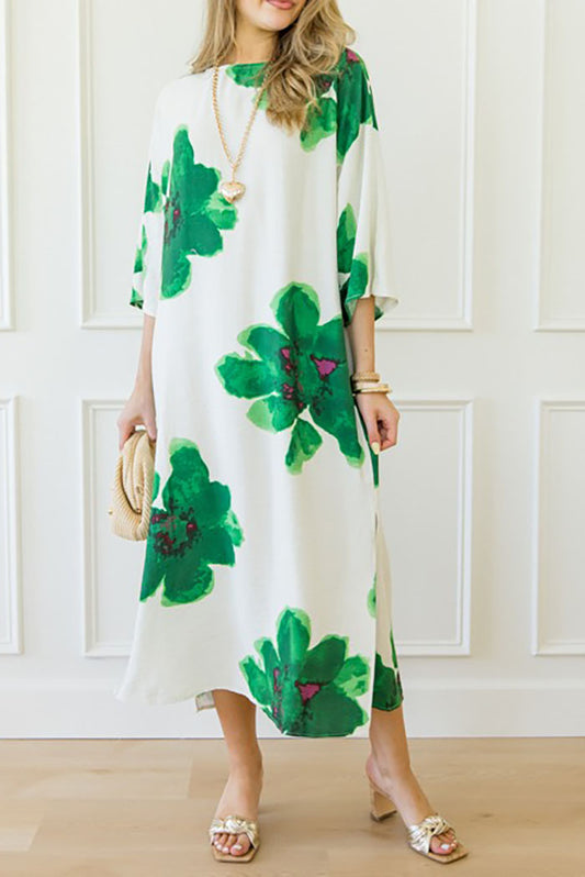 Side Slit Printed Maxi Dress