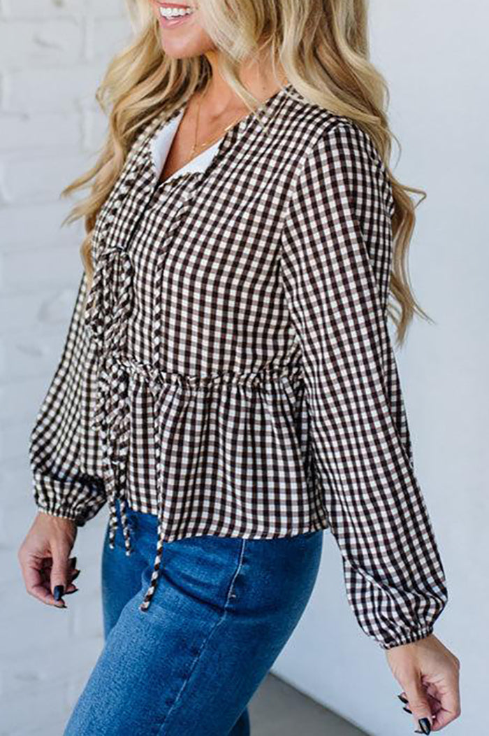 Plaid Triple Tie Top