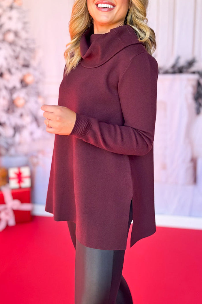 Knit Boat Neck Tunic Sweater