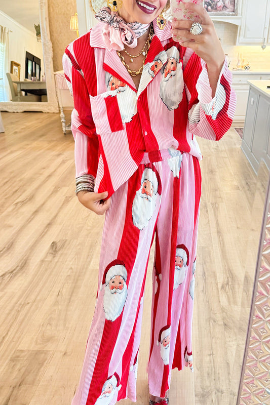 Long Sleeve Santa Ribbed Set