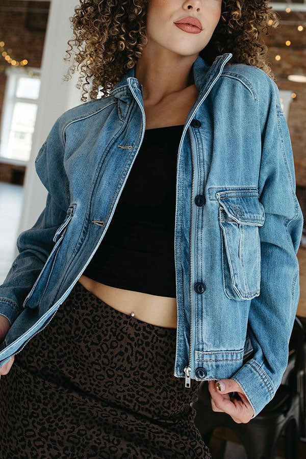 Casual Pocket Denim Jacket