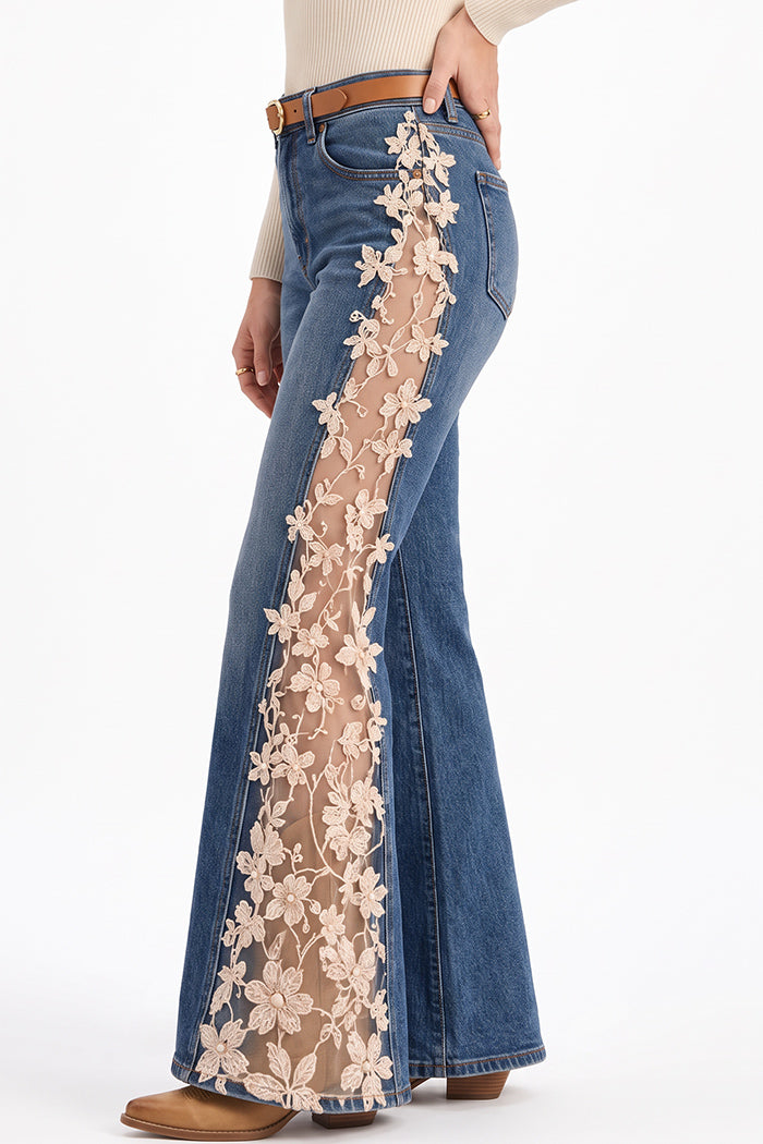Wildflower Lace Flare Jeans