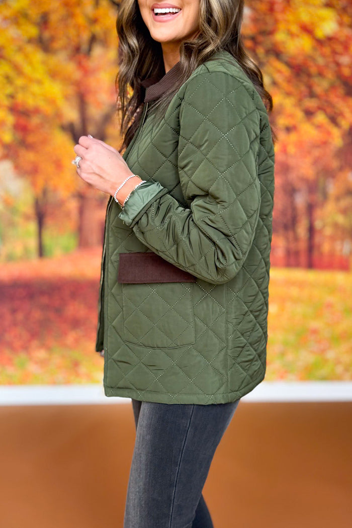 Pocketed Quilted Barn Jacket