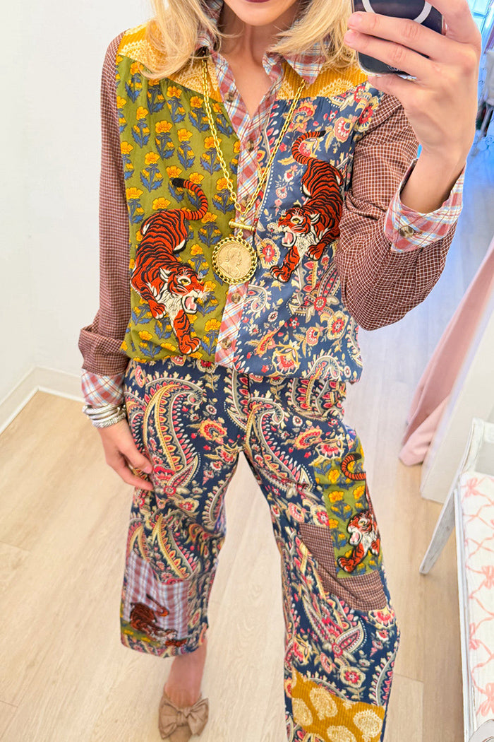 Floral Tiger Patch Button Set