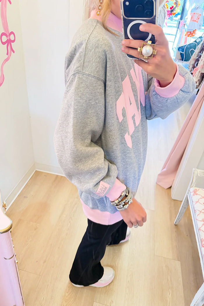 Puff Letter Mock Neck Sweatshirt