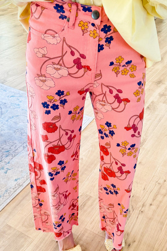 Floral Wide Leg Jeans