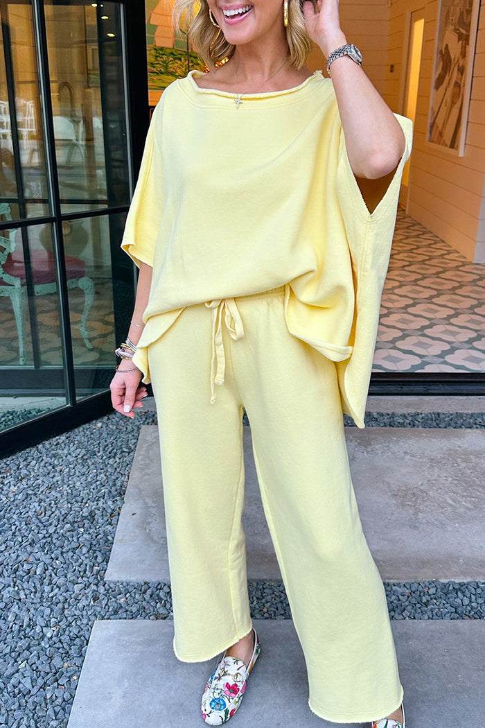 Casual Short Sleeve Pant Set