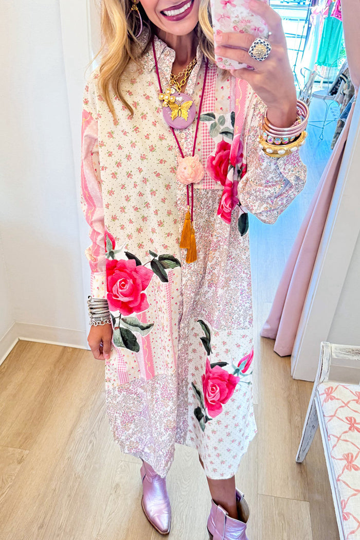 Patchwork Printed Maxi Duster