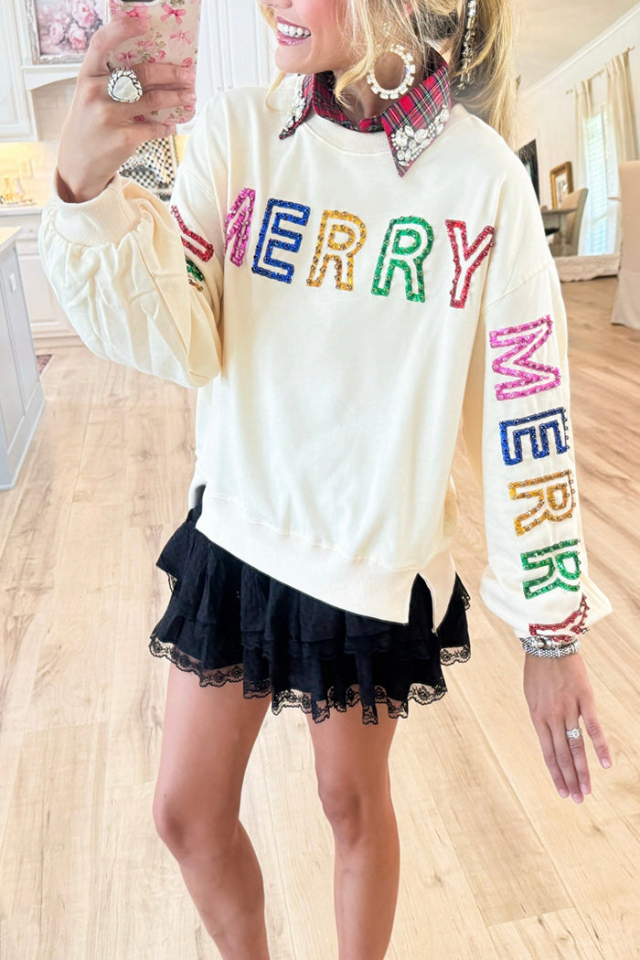Cream Merry Merry Merry Sweatshirt