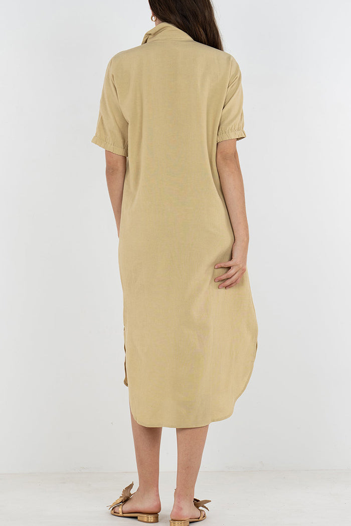 Geometric Lattice Stand Collar Dress
