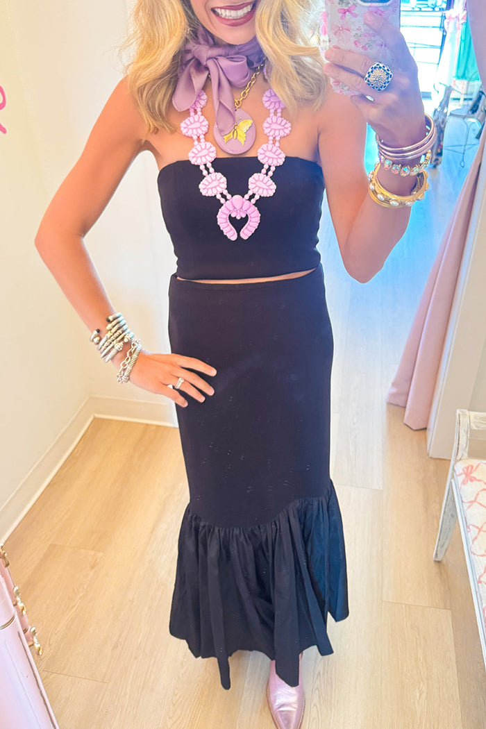 Strapless Mermaid Skirt Two Piece Set
