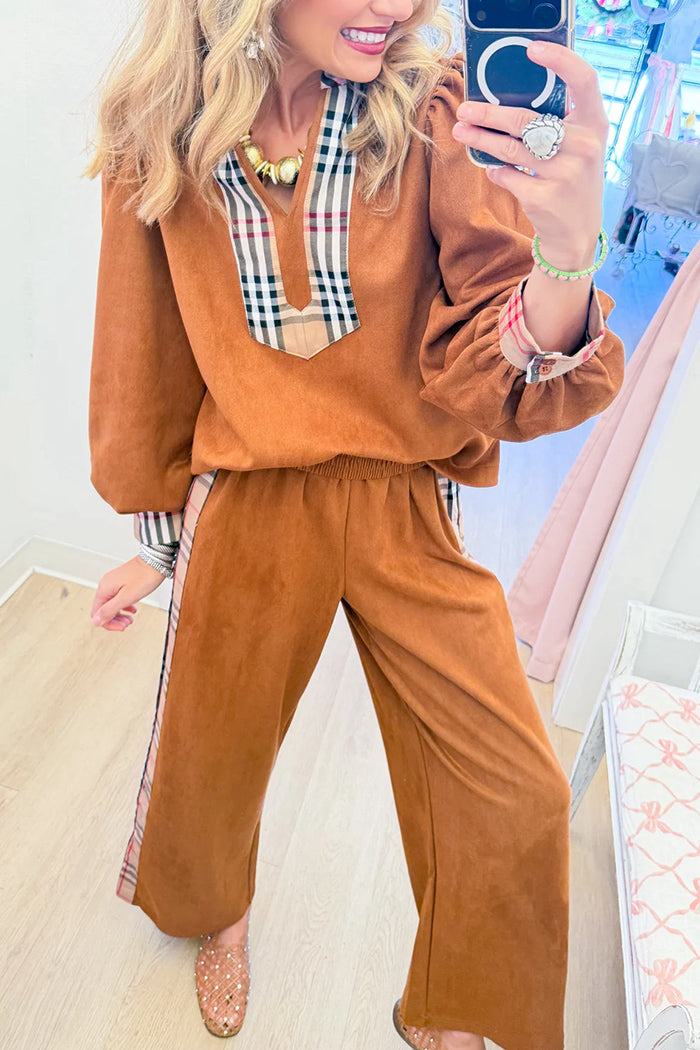 Suede Contrast Stripe Set