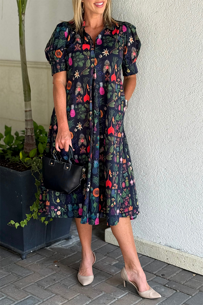 Pocketed  Montauk Botanical Midi Dress