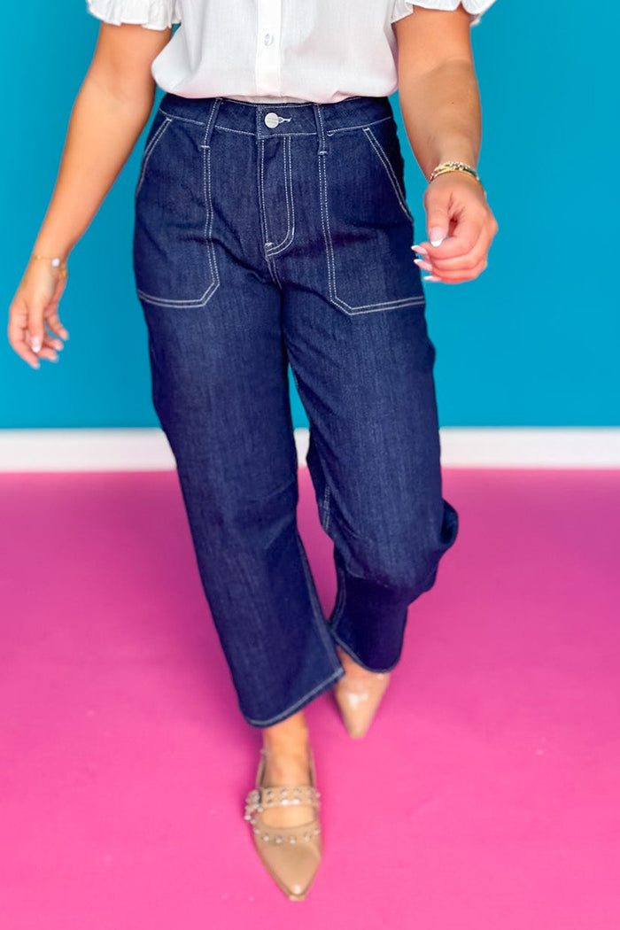 High Rise Barrel Leg Jeans