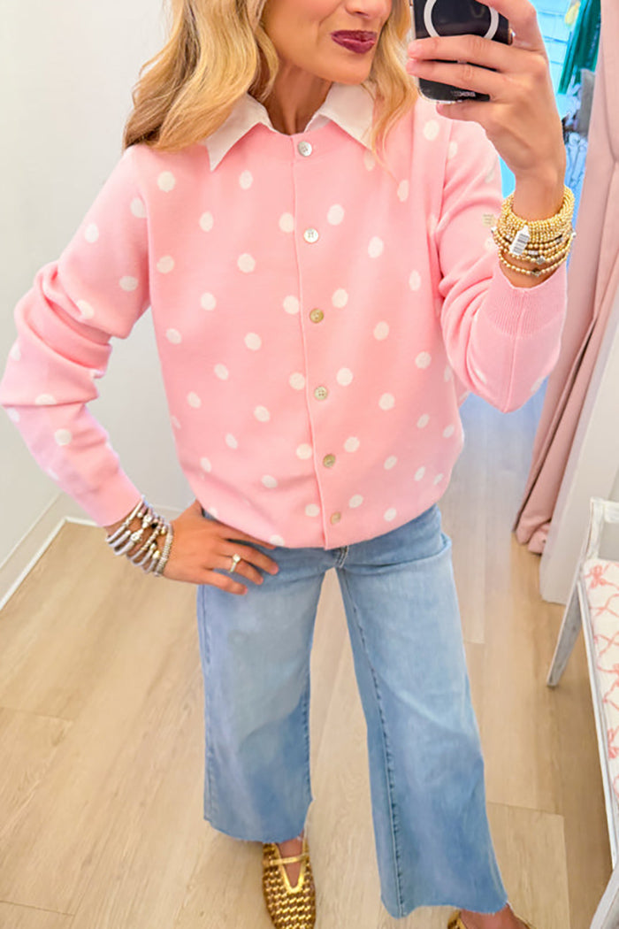 Polka Dot Long Sleeve Cardigan