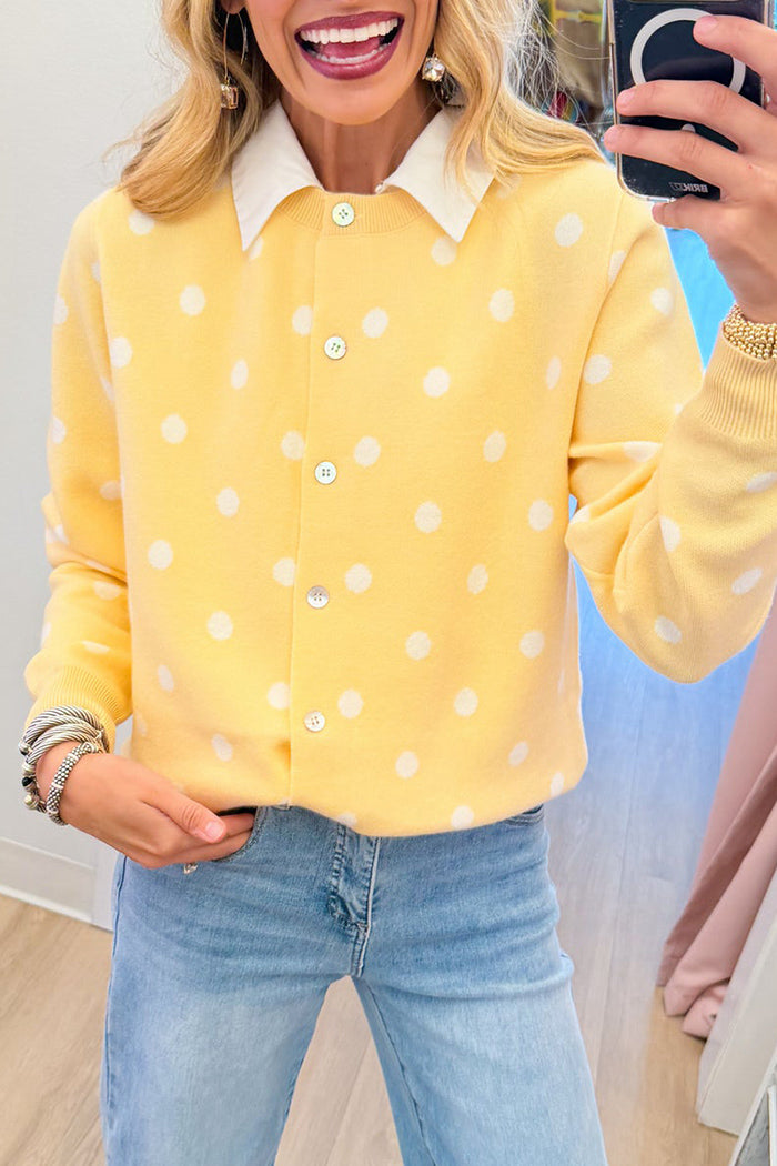 Polka Dot Long Sleeve Cardigan