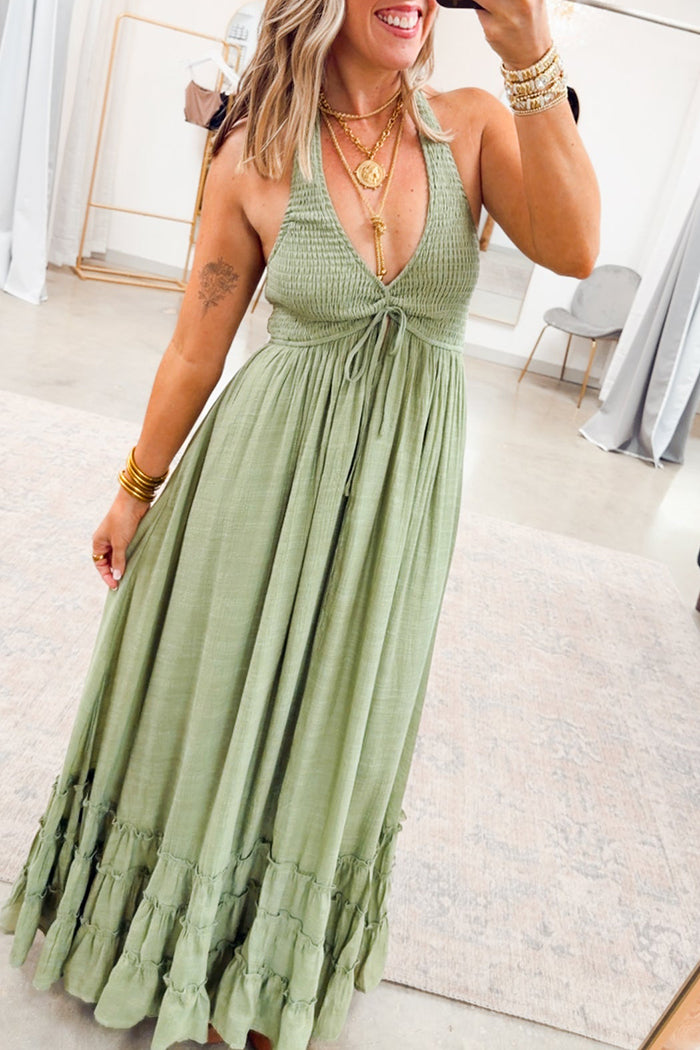 Halter Tiered Maxi Dress