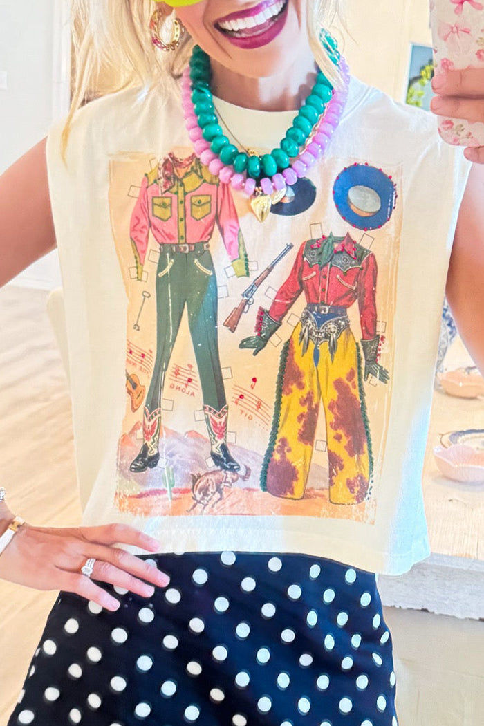Casual Cowboy Graphic Muscle Tee