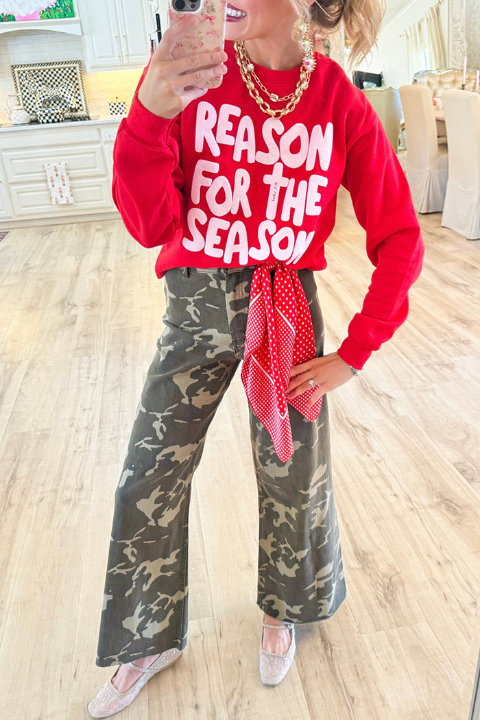 Holiday Red Graphic Sweatshirt
