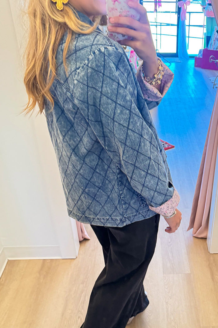 Snow Wash Pocket Quilted Jacket