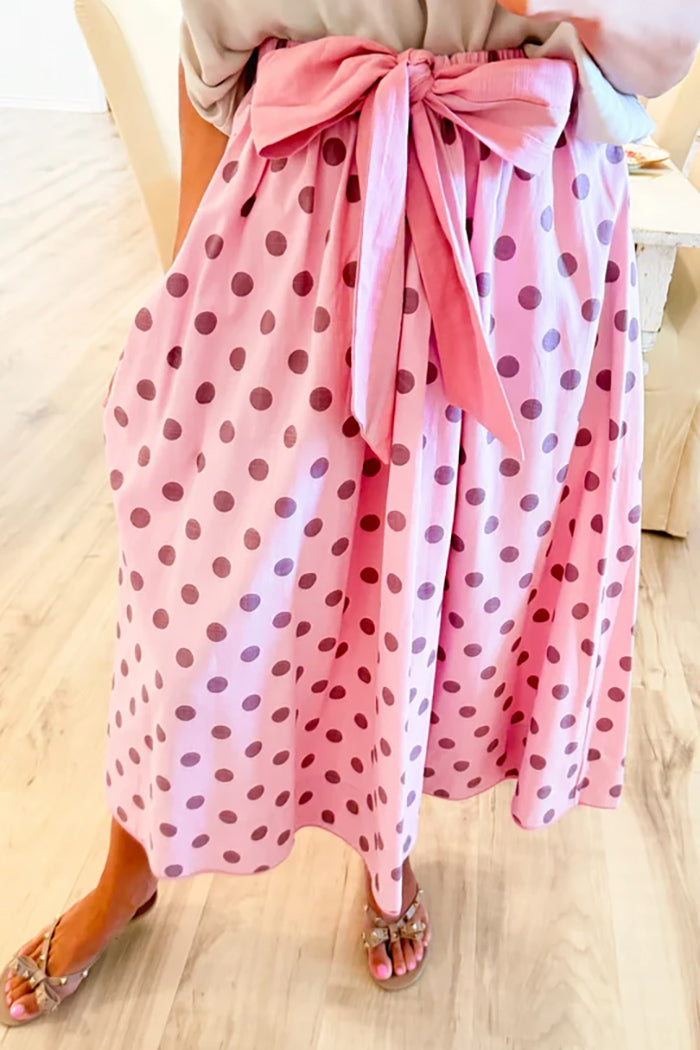 Dusty Rose Polka Dot Maxi Skirt