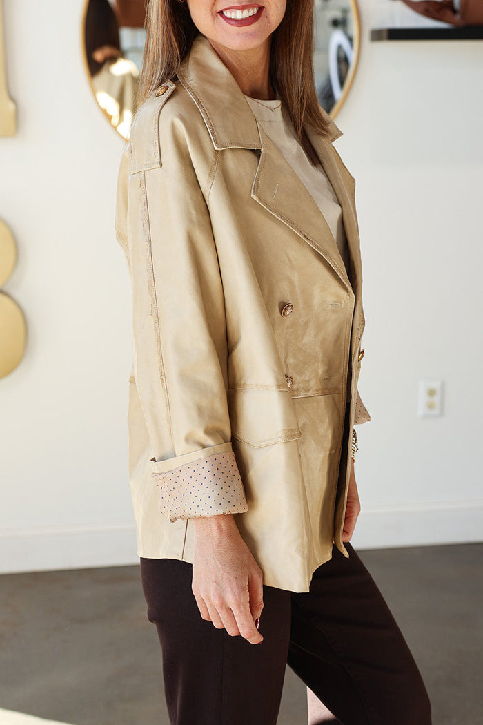 Oversized Faux Leather Pocket Jacket