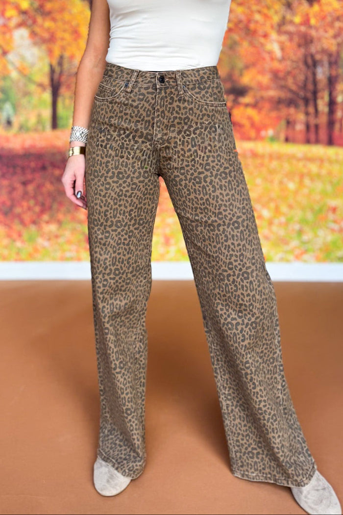 Super High Wide Leg Animal Jeans
