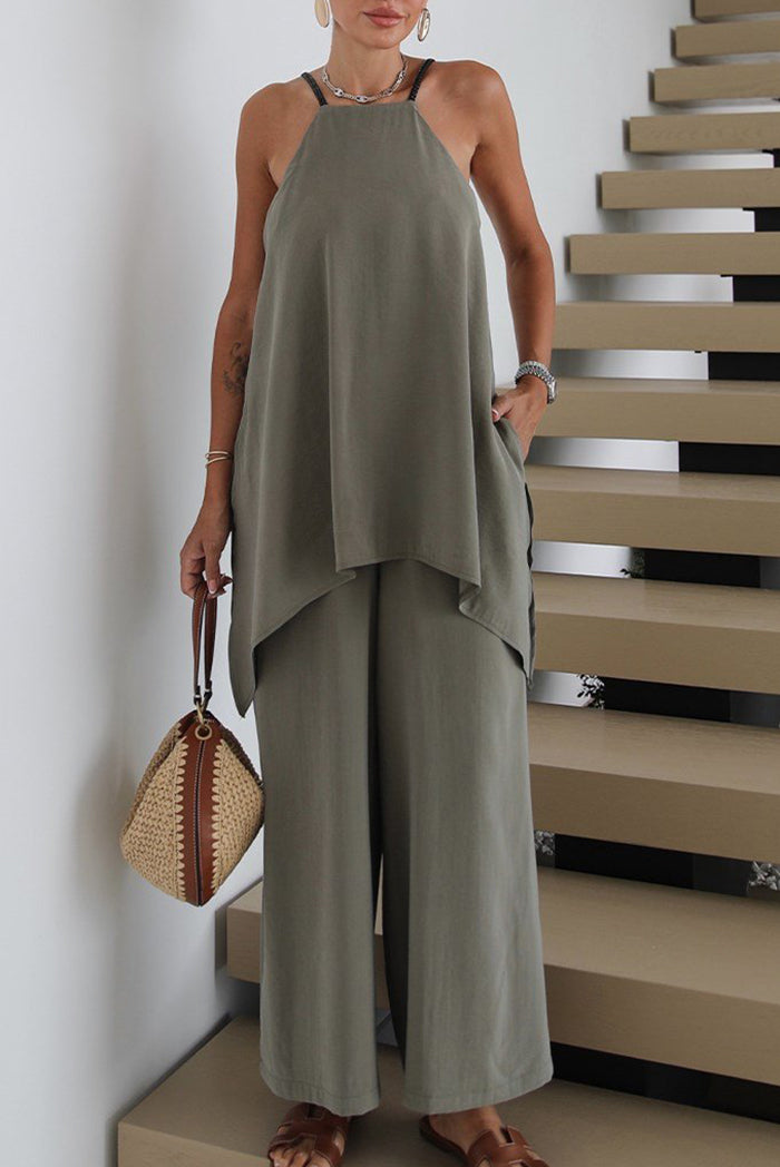 Spaghetti Strap Pocket Jumpsuit
