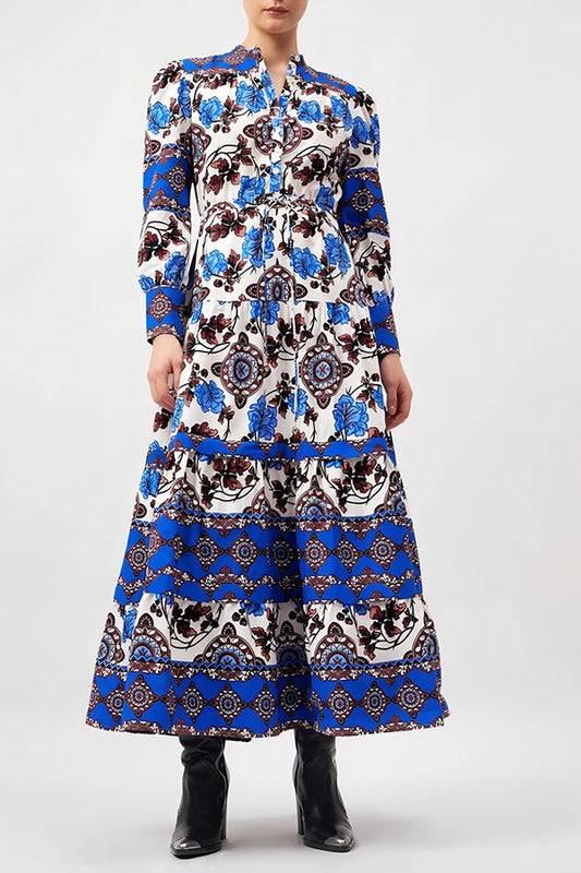 Floral Print Lace-Up Dress