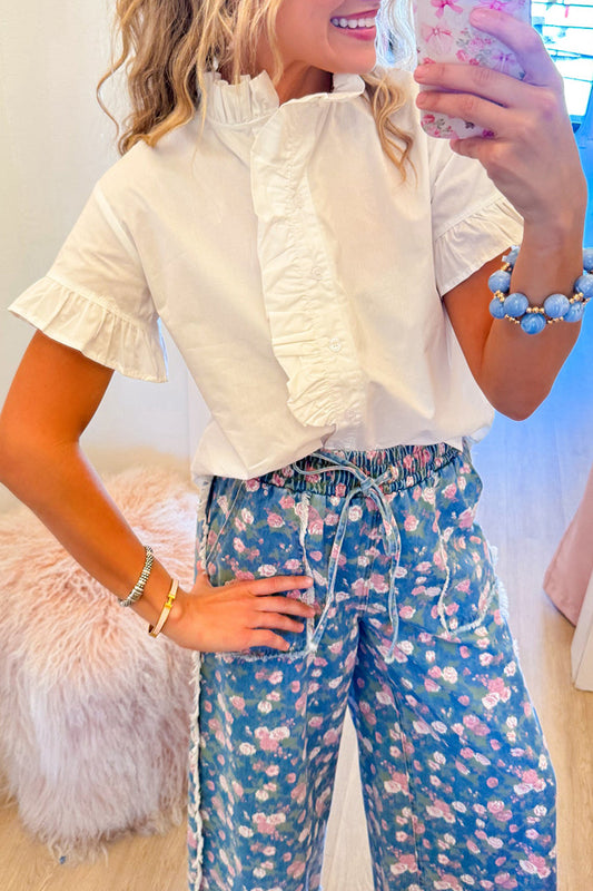 Ruffled Button Up Top
