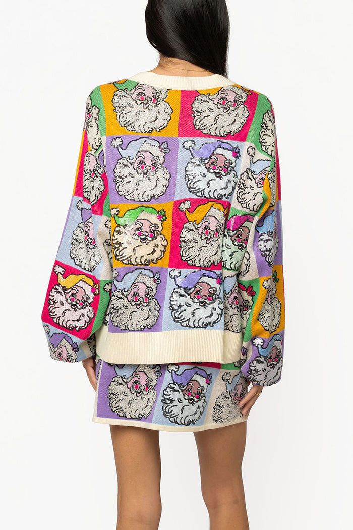 Pastel Colorblock Santa Knit Set